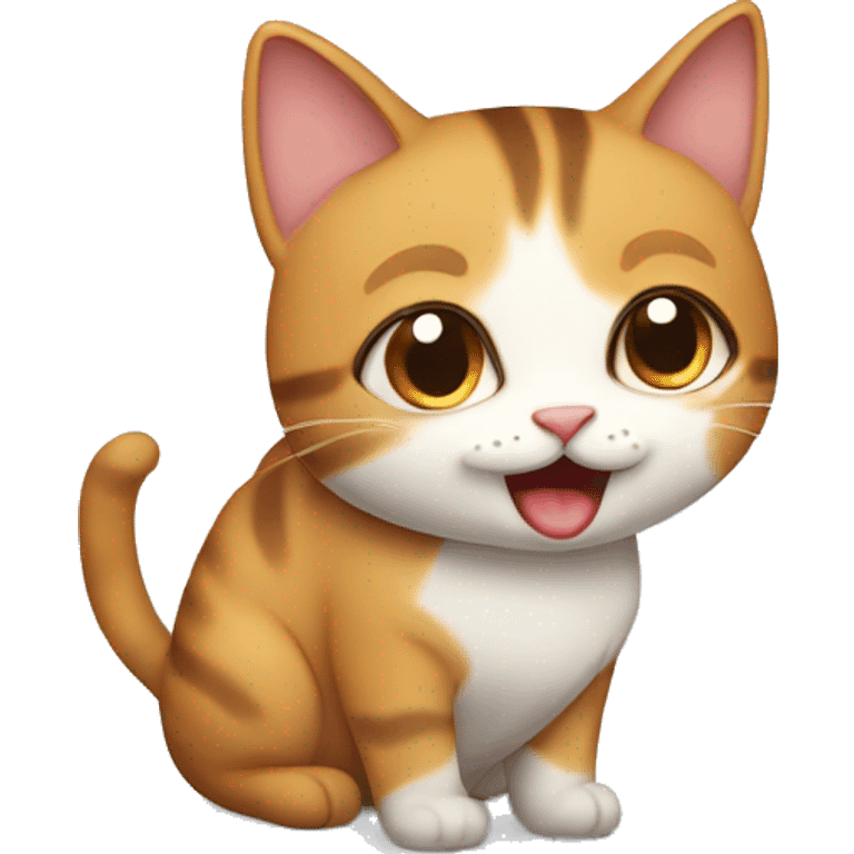 Cute cat saying meow meow emoji