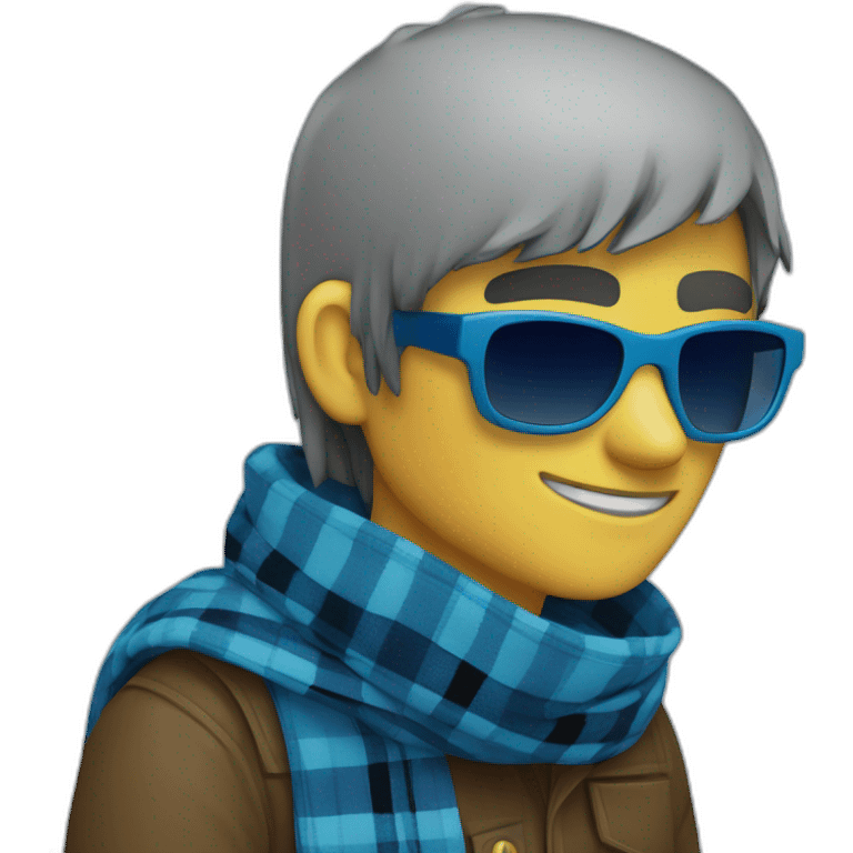 Lololoshka is a minecrafter with blue sunglasses and Blue & Black Plaid Bandana Scarf emoji