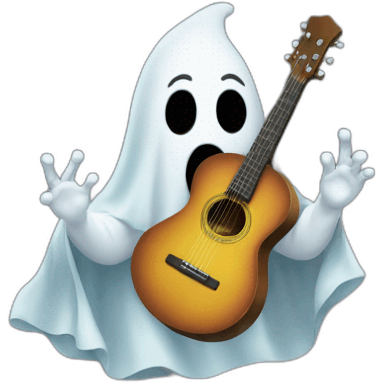 A ghost playing music with instrument  emoji