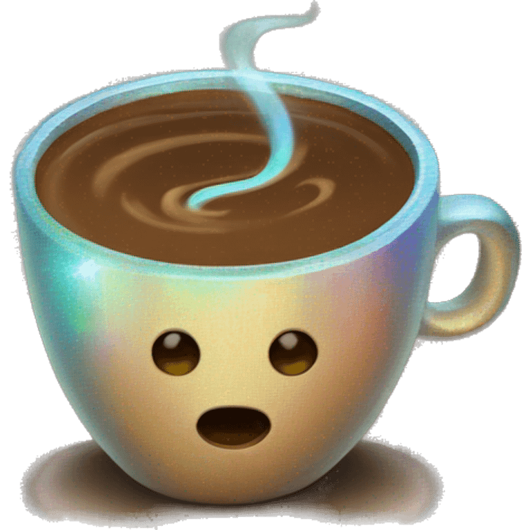 holographic coffee emoji