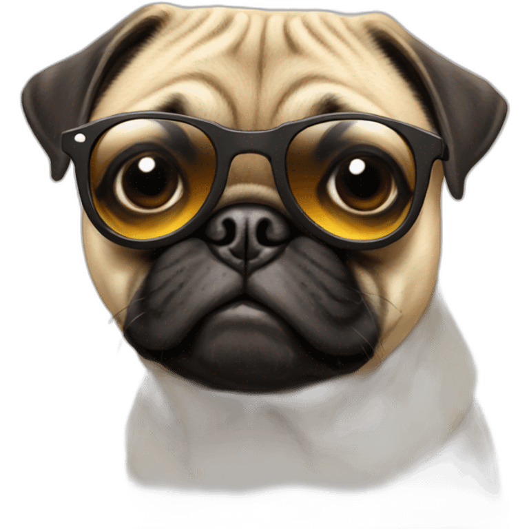 Pug wearing sun glasses emoji