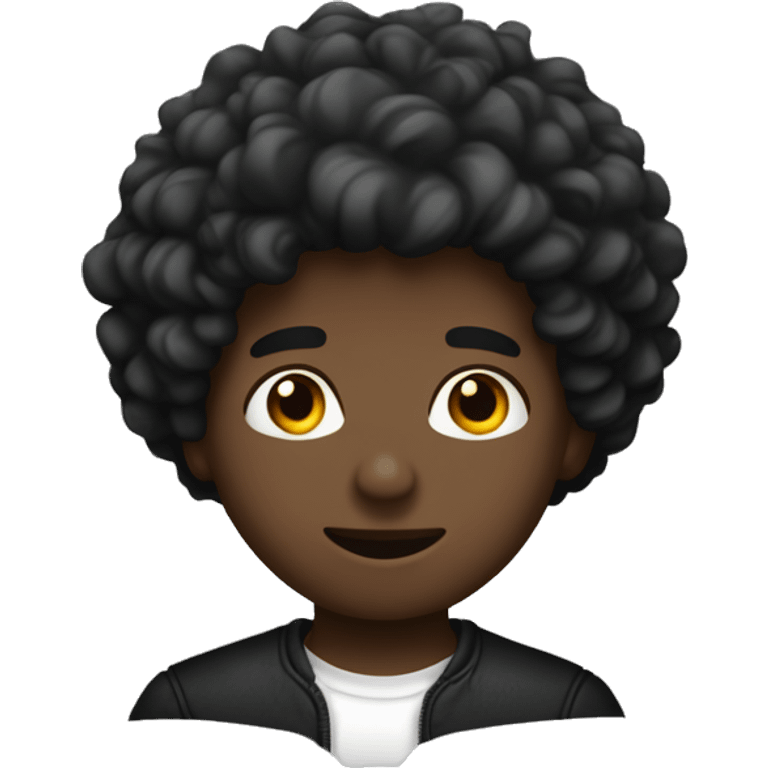 Garçon noir, cheveux cheveux crépus bouclés emoji