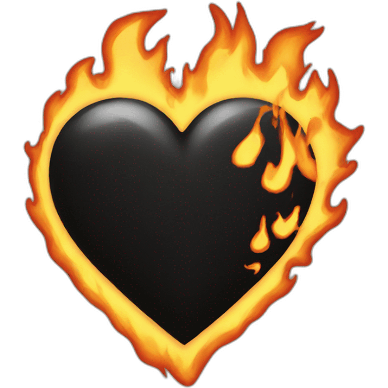 Black heart with fire emoji