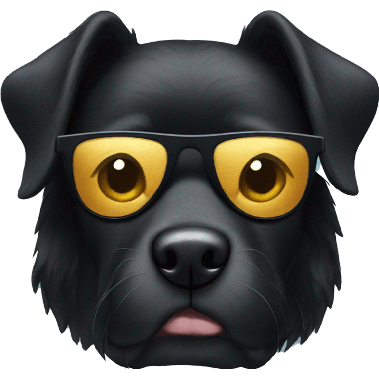 Black dog with sunglasses emoji