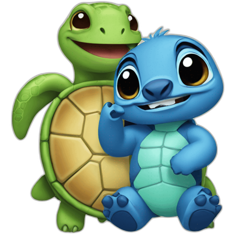 Stitch And turtle emoji