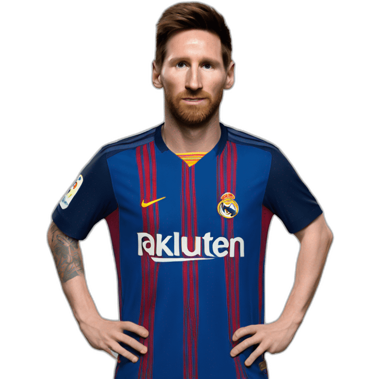 Messi wwaring real madrid shirt emoji