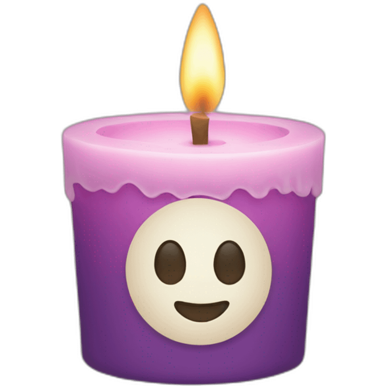 Candle with label candlecraft emoji