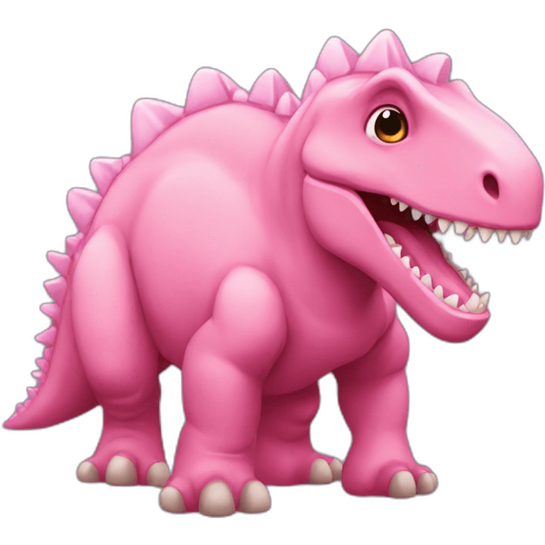 Un gros dino rose et mignon  emoji