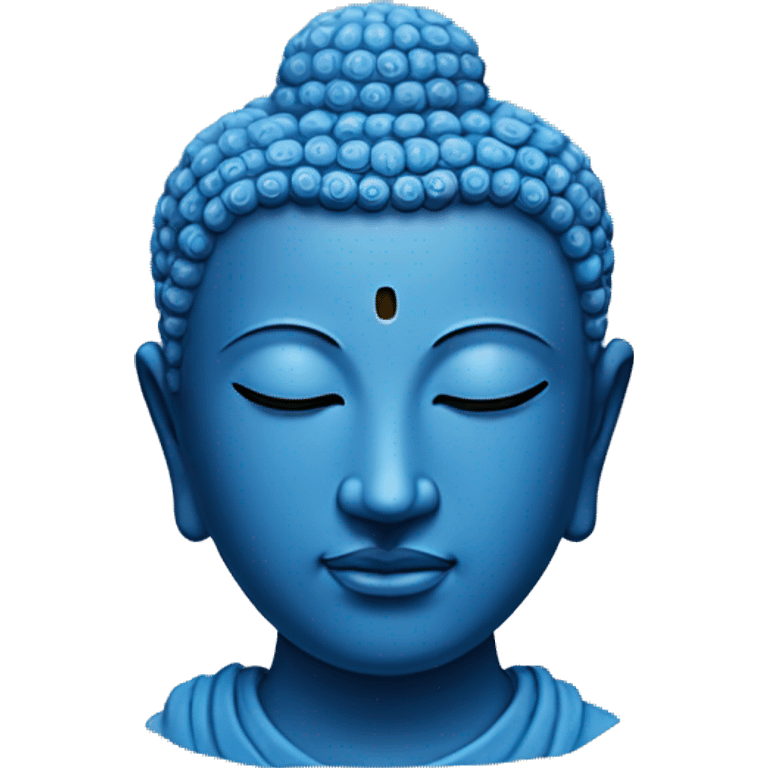 blue budha head with closed eyes emoji