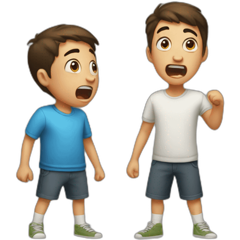 a boy yelling at other boy emoji