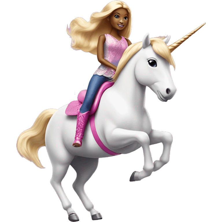 Barbie doll riding a unicorn emoji