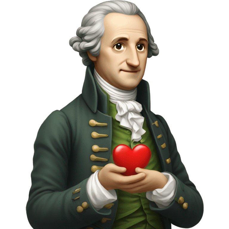 Goethe holds the heart in his hands emoji