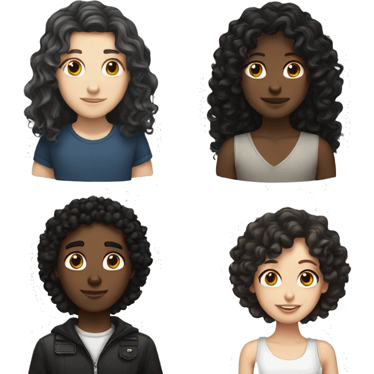 white boy with dark brown hair and white girl with long black curly hair emoji