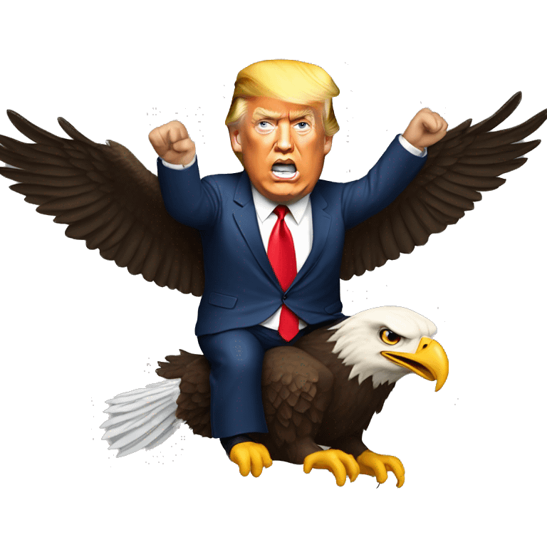 Trump riding an eagle emoji