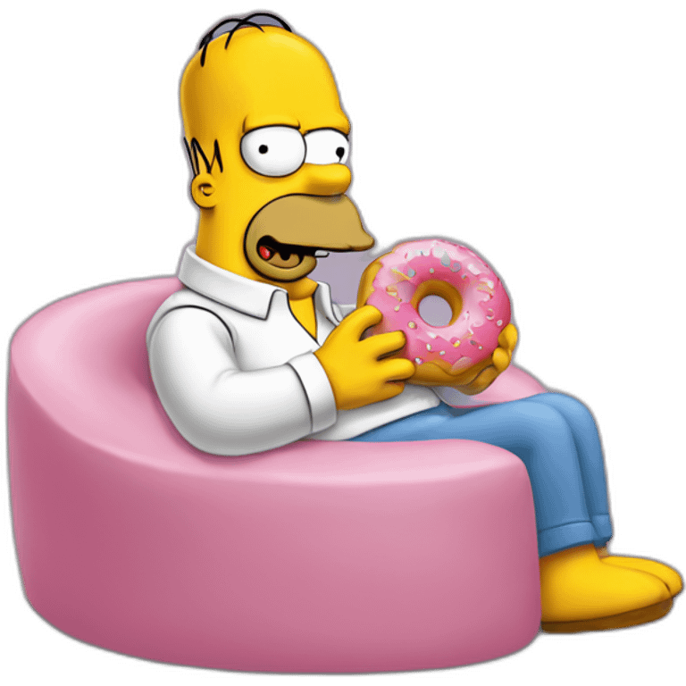 Homer simpson qui mange un donut emoji