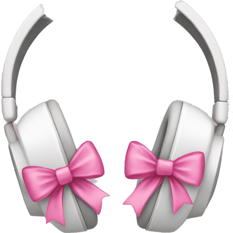 white headphones with pink bows emoji