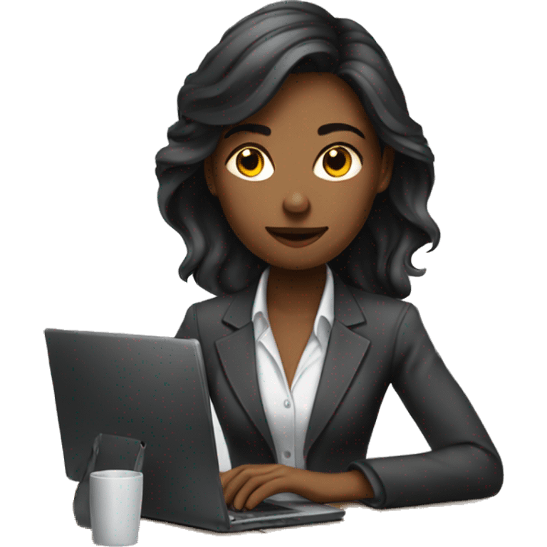 Girl z working hard corporate  emoji