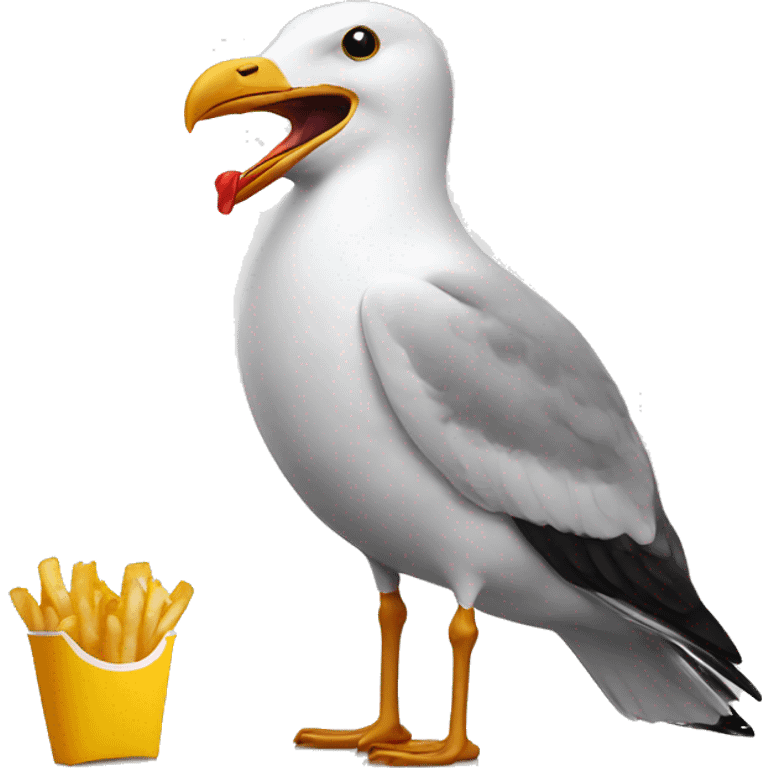 seagull eating fries emoji