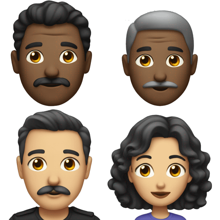 Thicker man and woman man with a mustache and woman with dark hair  emoji