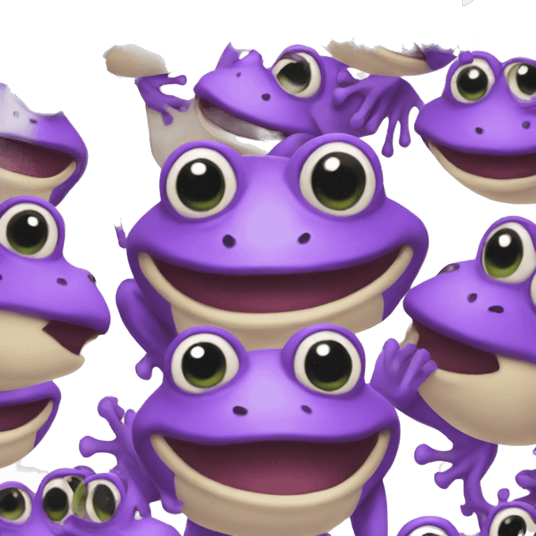 Purple smiling frog emoji