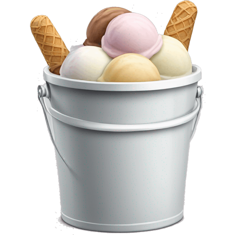 Realistic ice cream bucket isolated. emoji