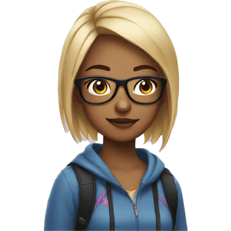 Gamer girl with glasses  emoji