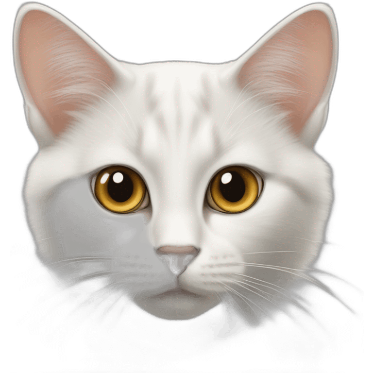 White somali cat with almond eyes and rouse nose  emoji