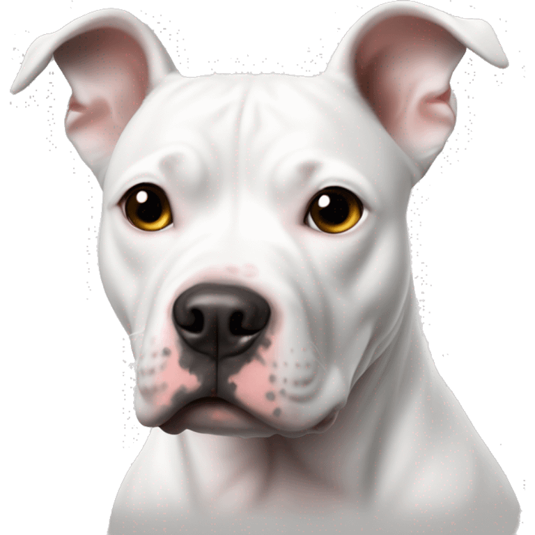 White pitbull with black spot on eye emoji