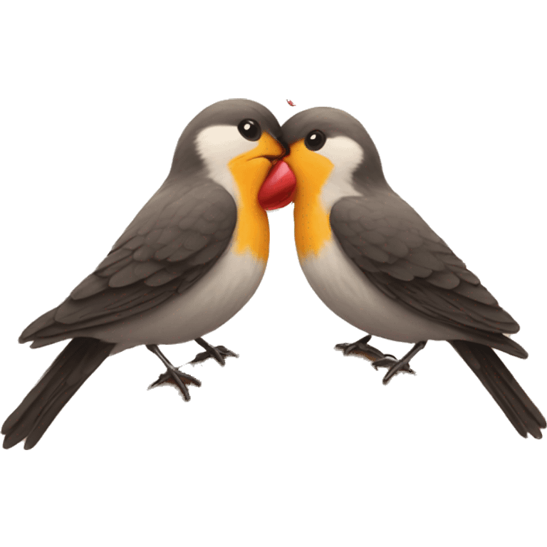 Kissing birds emoji