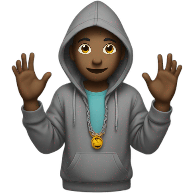 emoji Shiva with 6 hands in hoodie emoji