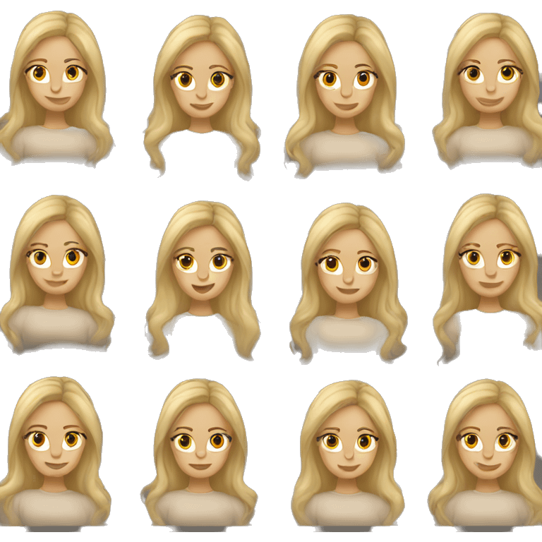 Blonde long hair women beige sweater emoji