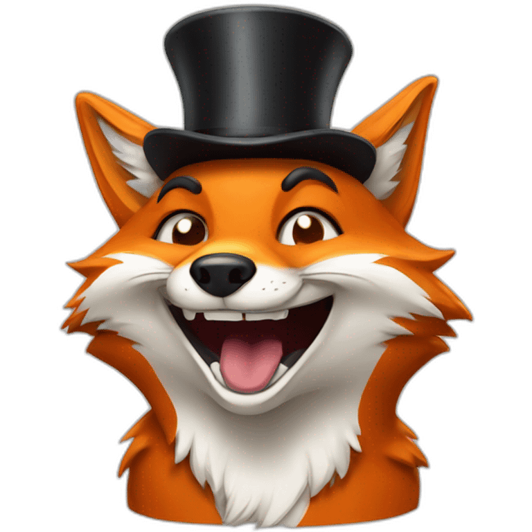 Fox with tophat laughing emoji