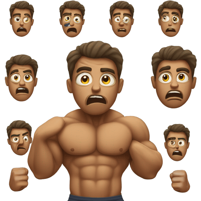 shocked bodybuilder emoji