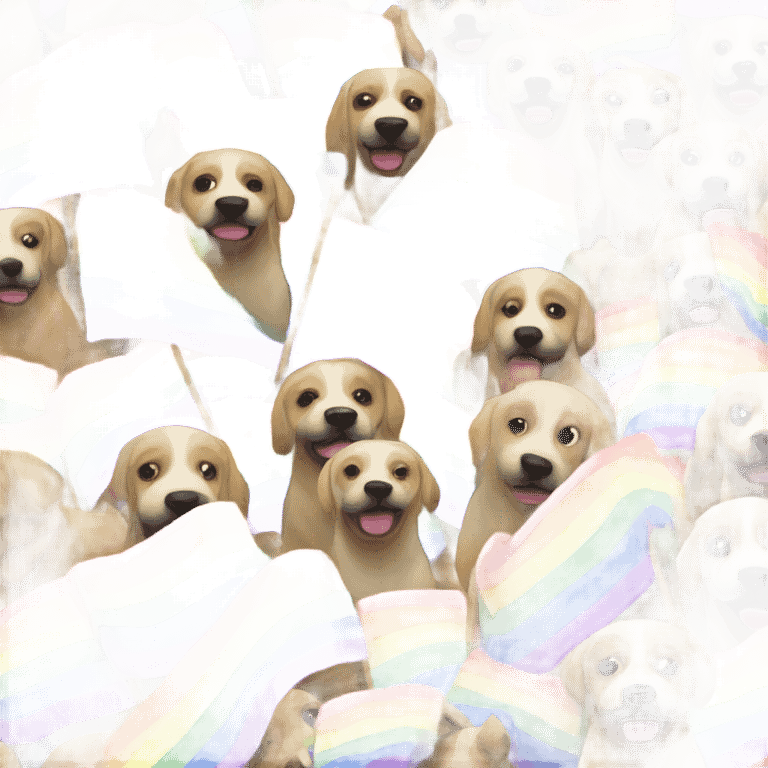 Gay pride flag dog vision colors emoji