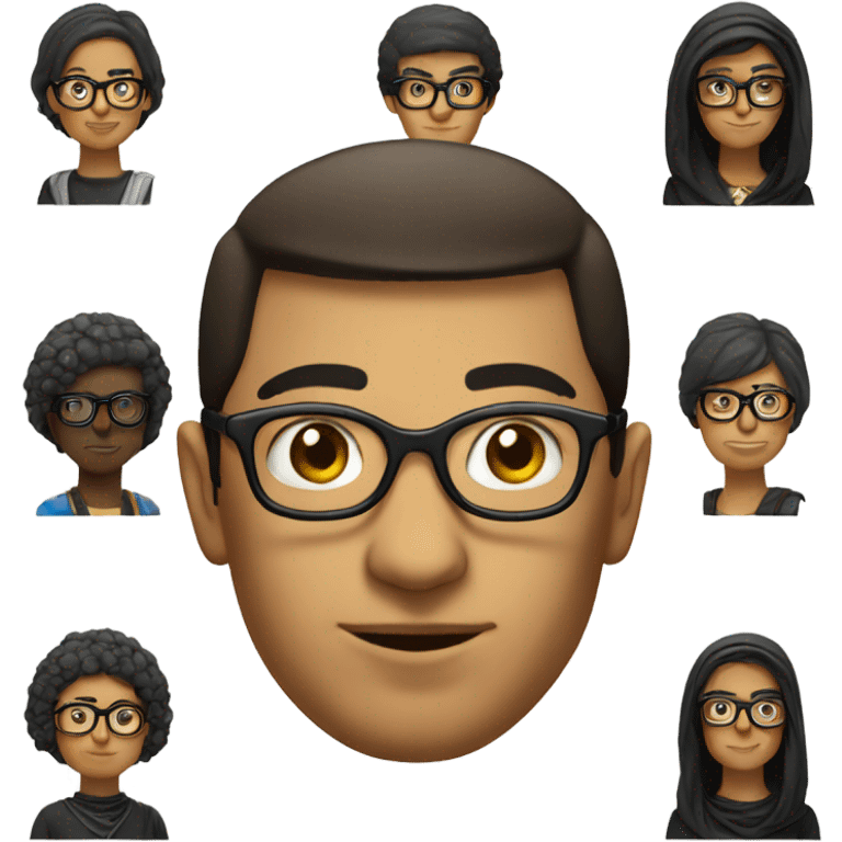 Egyptian geek with rounded glasses seems like hacker  emoji