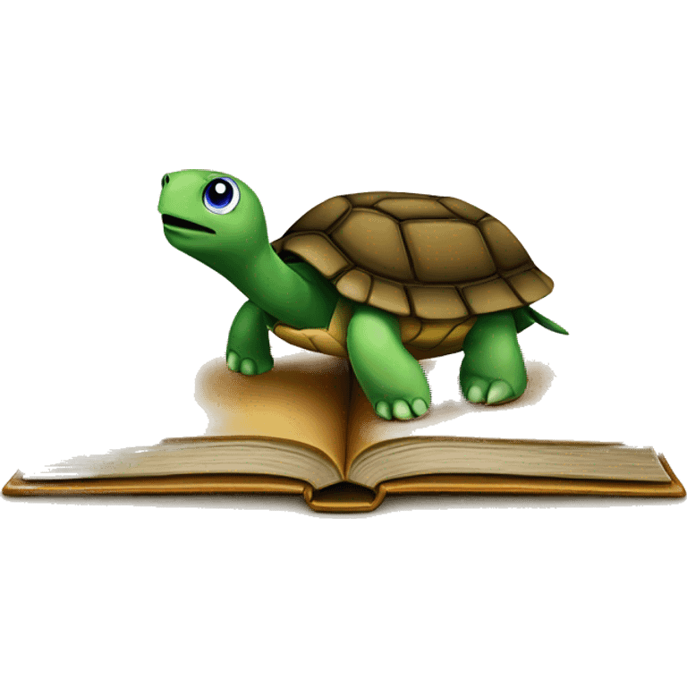 a turtle on a book emoji