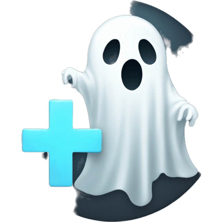 Ghost with medical cross emoji