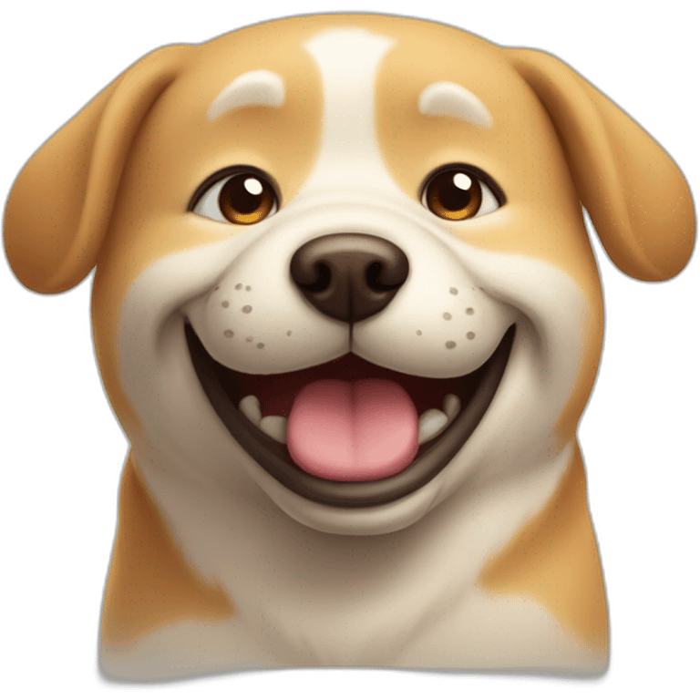 Fat happy dog emoji