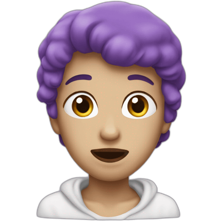 Poop violet avec des ailes emoji