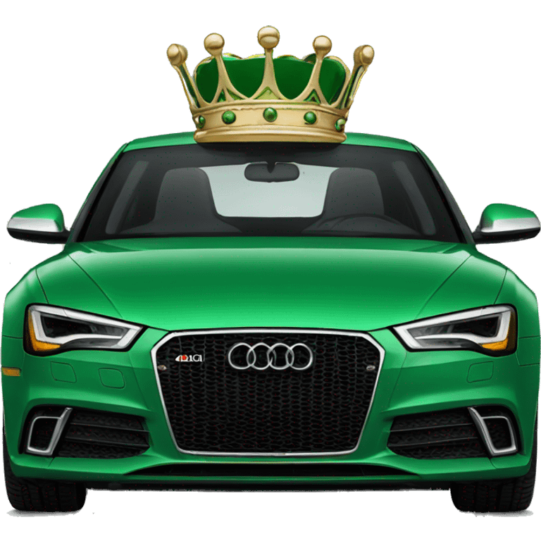 An Audi green with a crown  emoji