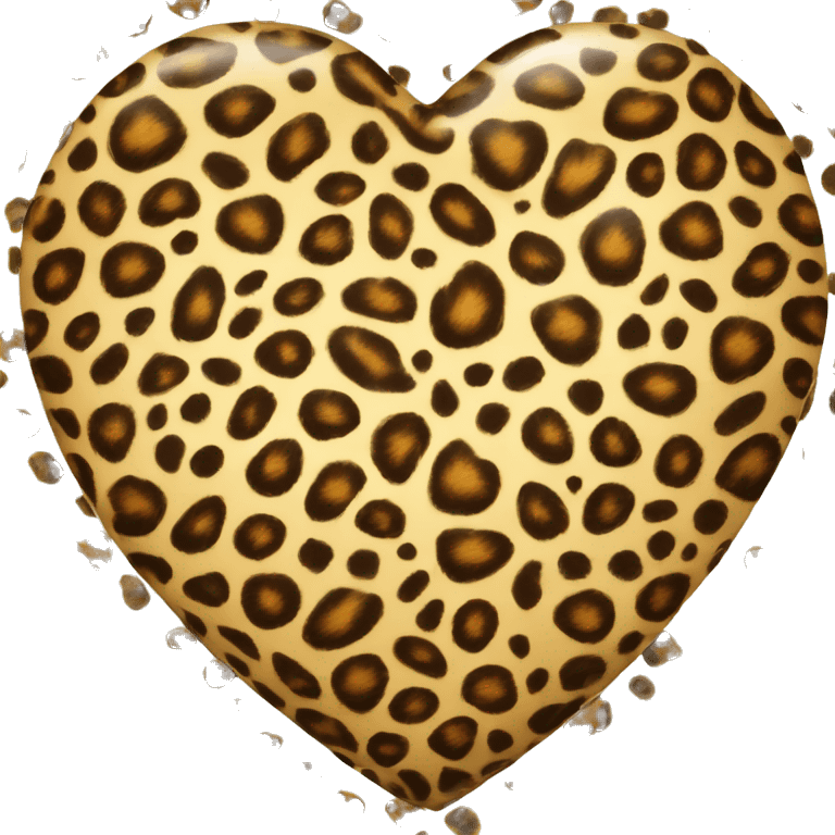 Leopard print realistic heart   emoji