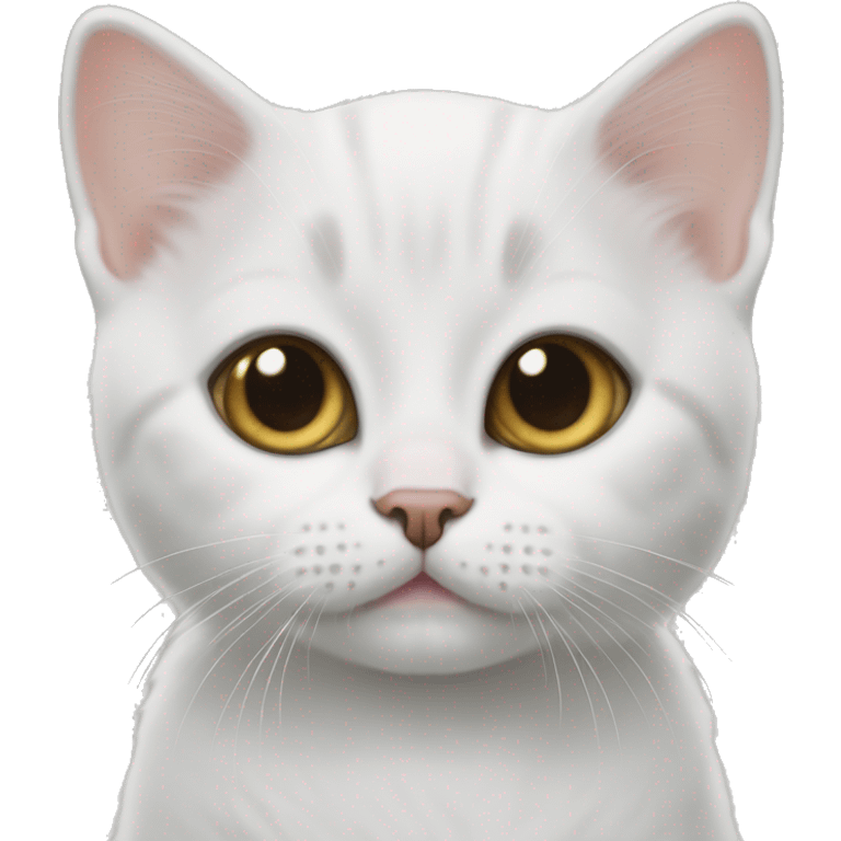 British short hair kitten with white eye liner emoji