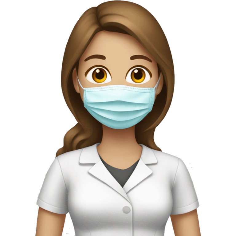 The girl in the nursing mask is brown-haired emoji