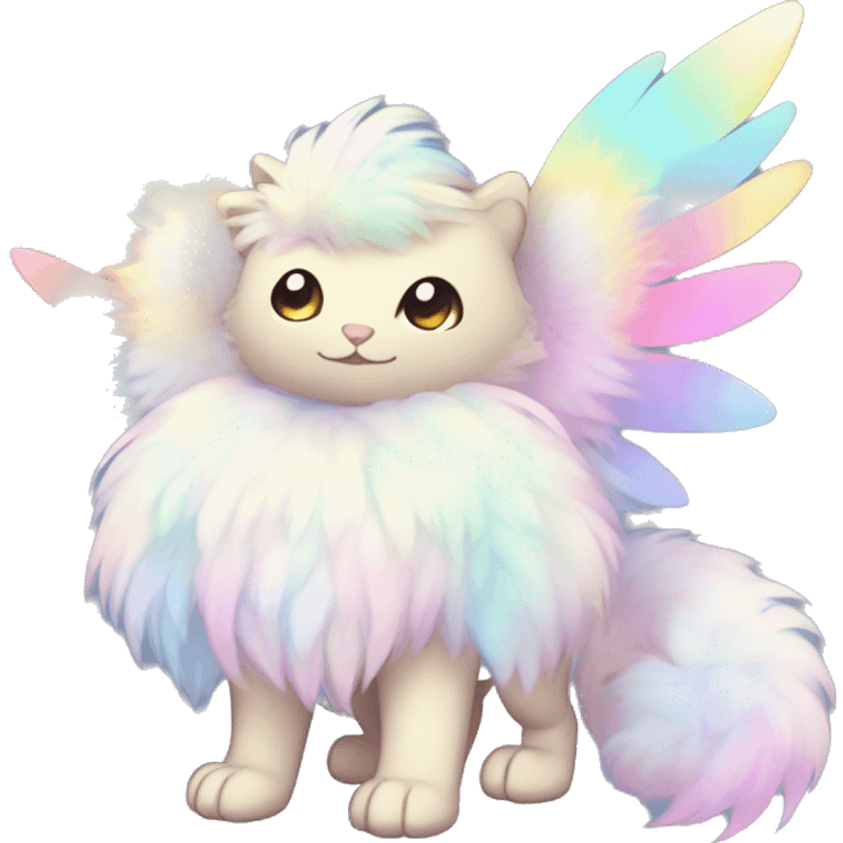 Shiny Innocent Sparkly Colorful Pastel Fluffy beautiful fantasy Kawaii Ethereal Sona Fakemon-animal Full Body emoji