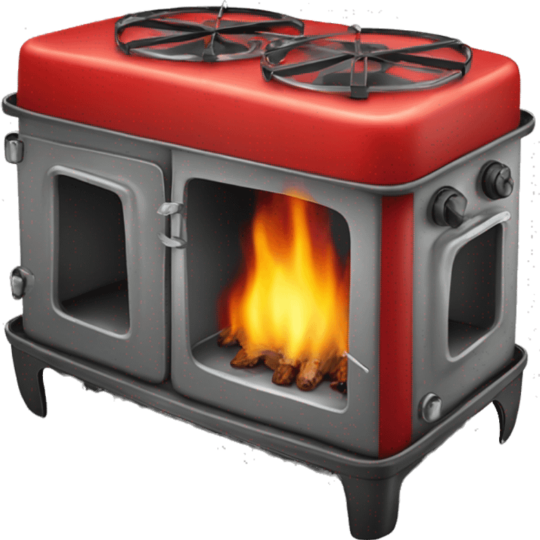 Realistic red camping  stove isolated. emoji