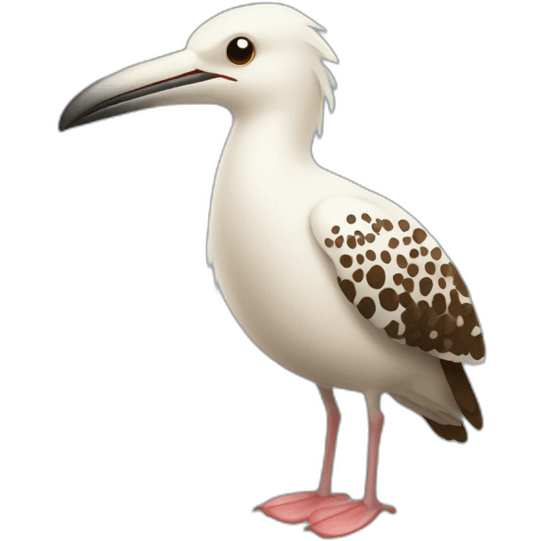 brown and white speckled sea bird with legs emoji