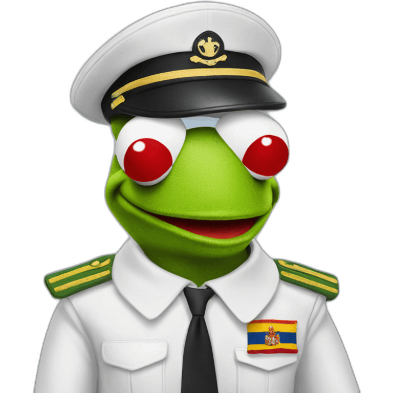 kermit as airline pilot with spanish flag in the background emoji