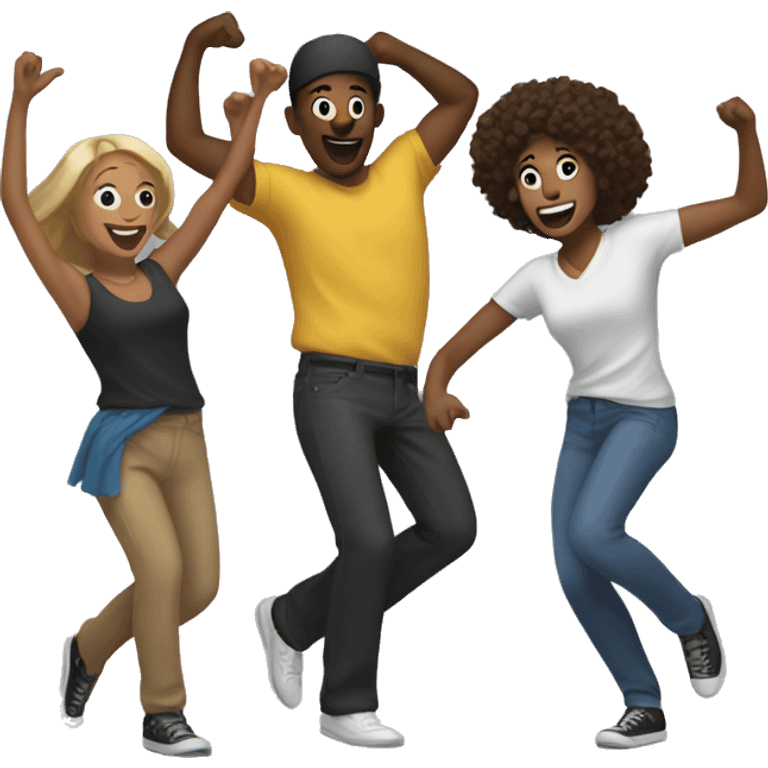 Friends dancing emoji