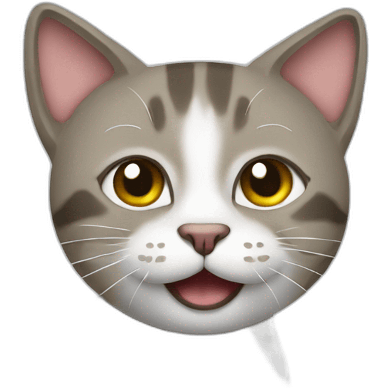 Un chat faisant de la tondeuse emoji