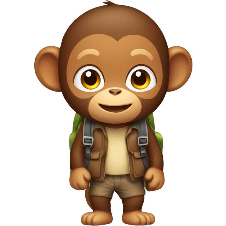 little monkey with backpack  emoji